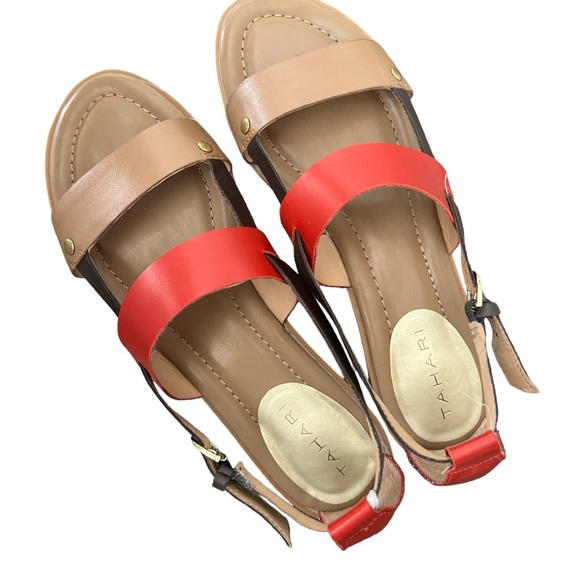 Tahari Shoes - Tahari Tan And Orange Sandals Upper Leather Size 8